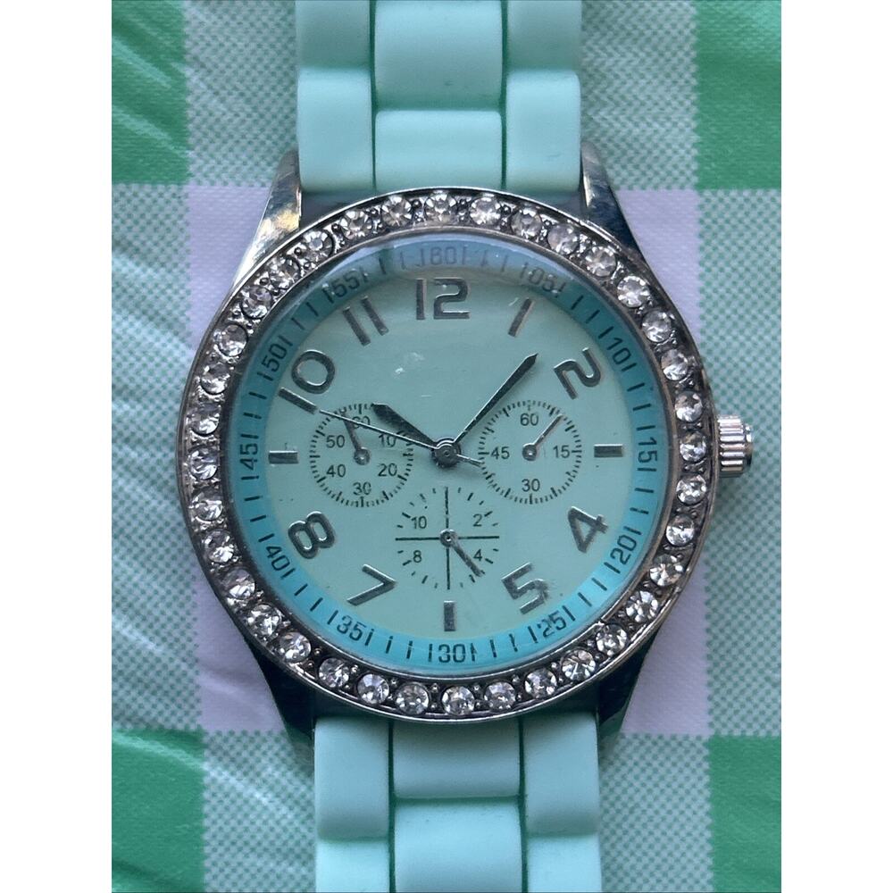 Darice Silver Tone Aqua Dial Women’s Quartz Watch